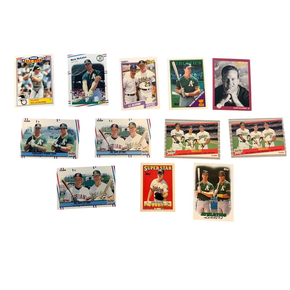 Mark McGwire Baseball Card Lot 11 Oakland A's Topps Fleer Studio Raw Vintage